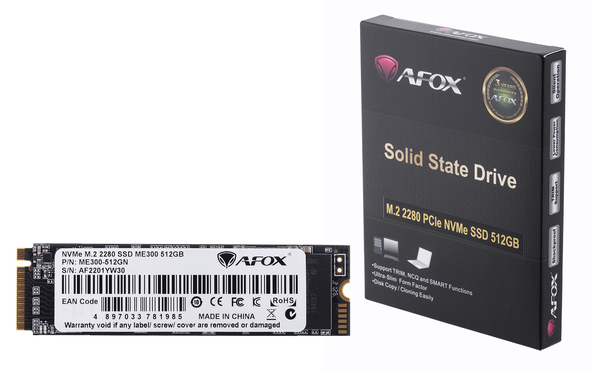 SSD AFOX ME300 512 GB PCIe 3.0 x4 M.2 2280