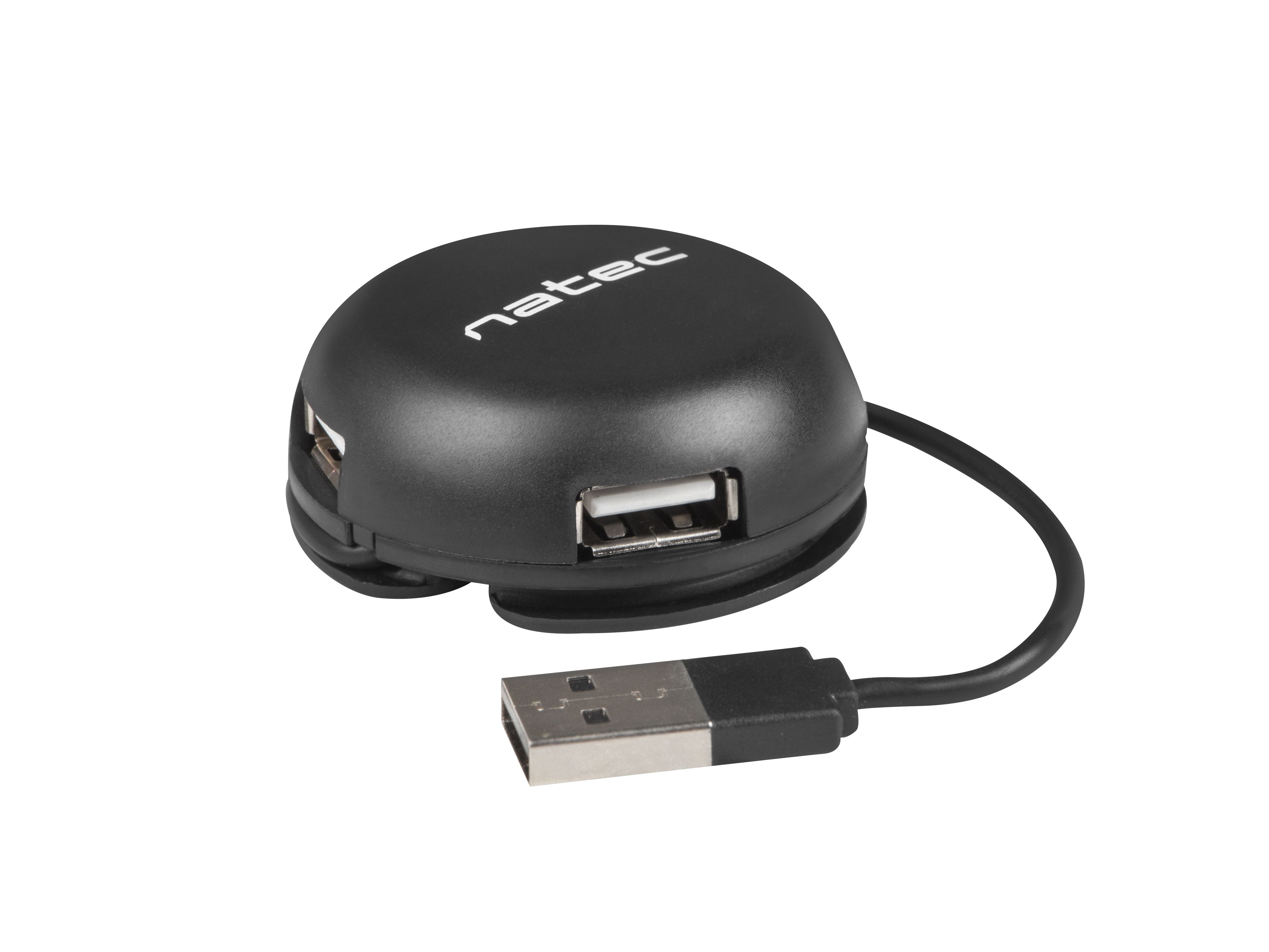 NATEC NHU-1330 interface hub USB 2.0 480 Mbit/s Black
