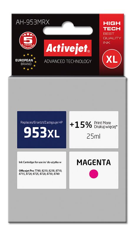Cartus cerneala Activejet AH-953MRX ,Magenta ,25 ml (compatibil cu HP AH-953MRX)