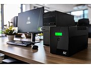 UPS Green Cell UPS02, 800 VA, 480 W, cu management, line-interactive, 2x Schuko, 12V/9Ah LCD, Tower, Negru