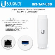 UBIQUITI INS-3AF-USB Ubiquiti Instant 802.3AF to USB Type A adaptor (In: 48V, 802.3af, Out: 5V/2A)