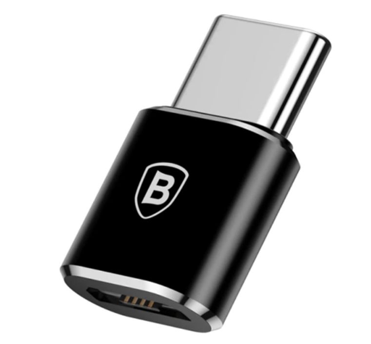 Adaptor Baseus  USB Type-C (T) - Micro-USB 2.0 (M), negru