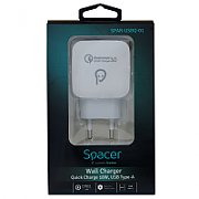 INCARCATOR wireless SPACER 2 in 1 cu suport inclus, compatibil prindere magnetica Iphone, Quick Charge 15W Qi, conector Type-C, negru  SPAR-WCHGQ-02  (include TV 0.18lei)