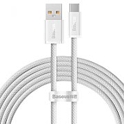 CABLU alimentare si date Baseus Dynamic, Fast Charging Data Cable pt. smartphone, USB la USB Type-C 100W, brodat, 2m, alb  CALD000702  (include timbru verde 0.25 lei) - 6932172607463
