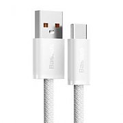 CABLU alimentare si date Baseus Dynamic, Fast Charging Data Cable pt. smartphone, USB la USB Type-C 100W, brodat, 2m, alb  CALD000702  (include timbru verde 0.25 lei) - 6932172607463
