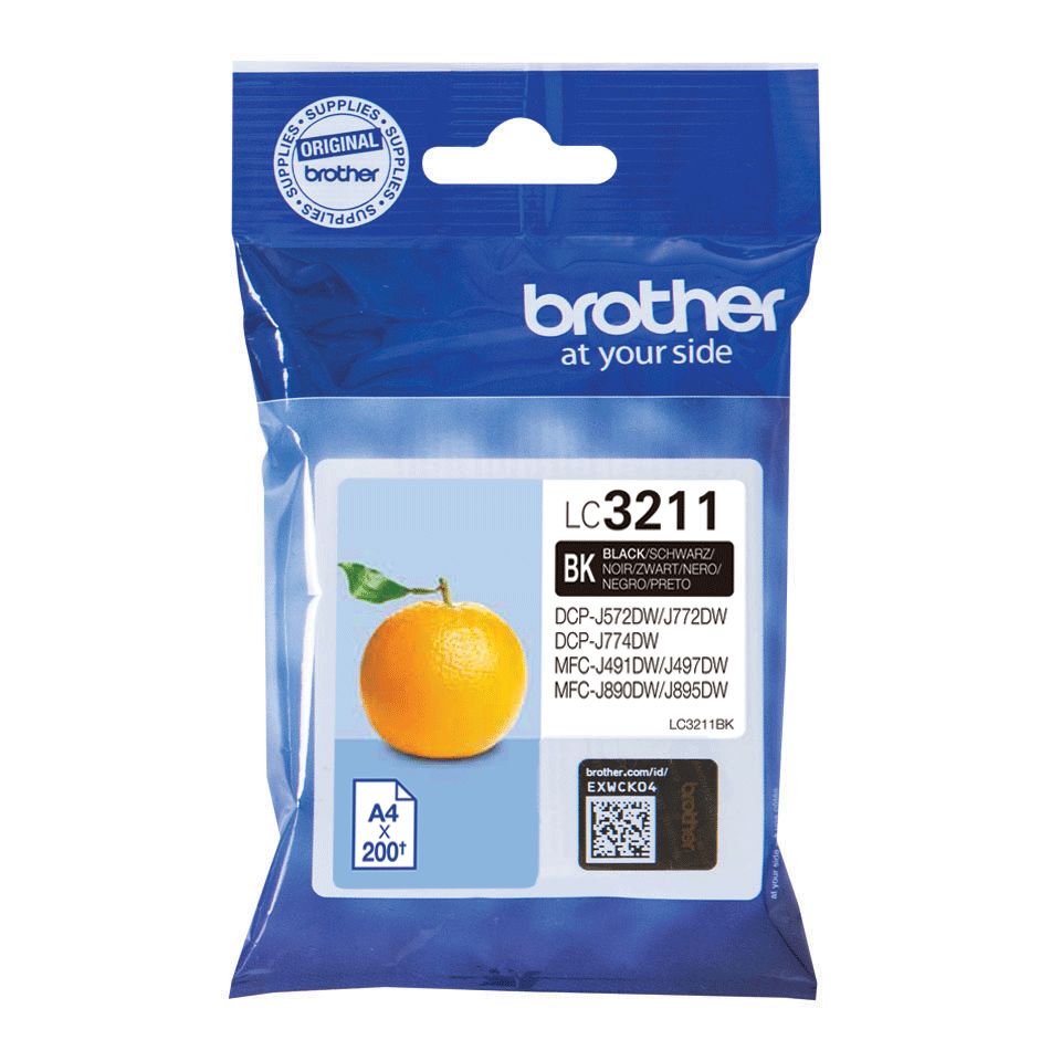 Cartus cerneala Brother LC3211BK ,Negru ,200 pagini ,Original (LC3211BK)