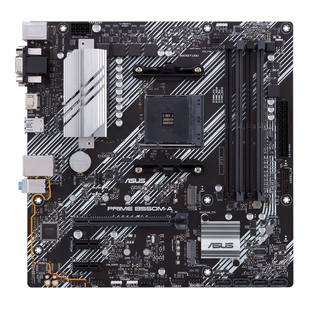 Placa de baza ASUS PRIME B550M-A/CSM, socket AM4, 4x DDR4 UDIMM, 4x SATA, 2x NVMe, 12x USB-A, mATX