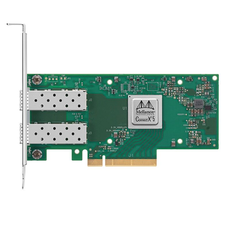 Mellanox ConnectX-5 EN NIC 10/25GigE DP SFP28 dual-port, PCIe3.0 x8, tall bracket, ROHS R6