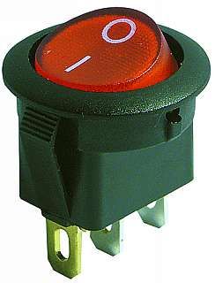 Switch 3 poles 250V 6.5A 1 round red/black button
- &ampOslash 20 mM
Packaging: bulk 1 pc.