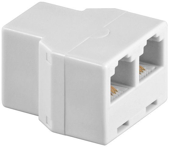 Modular adapter 6P4C RJ11 female to 2 x RJ11 female, white
Packaging: bulk 1 pc.