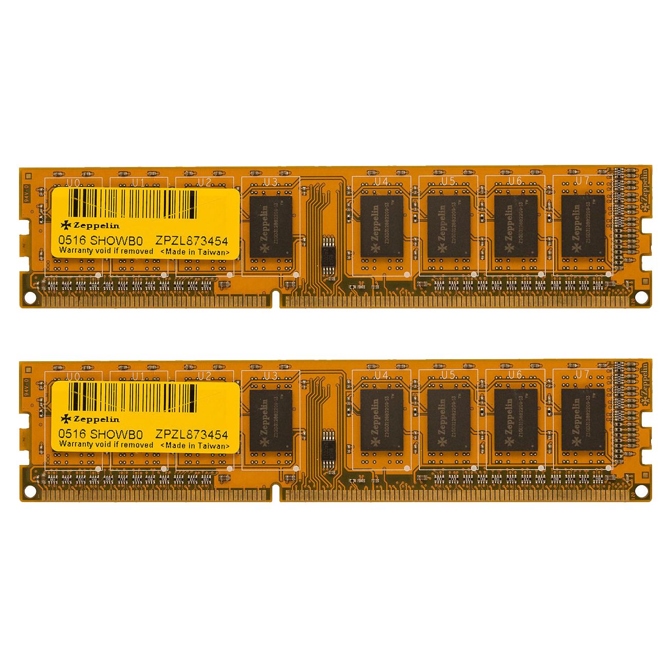 Memorie Zeppelin 16 GB DDR3 1333 MHz CL9, kit 2 x 8 GB, Galben