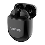 CANYON TWS-6, Bluetooth headset, with microphone, BT V5.3 JL 6976D4, Frequence Response:20Hz-20kHz, battery EarBud 30mAh*2+Charging Case 400mAh, type-C cable length 0.24m, Size: 64*48*26mm, 0.040kg, Black