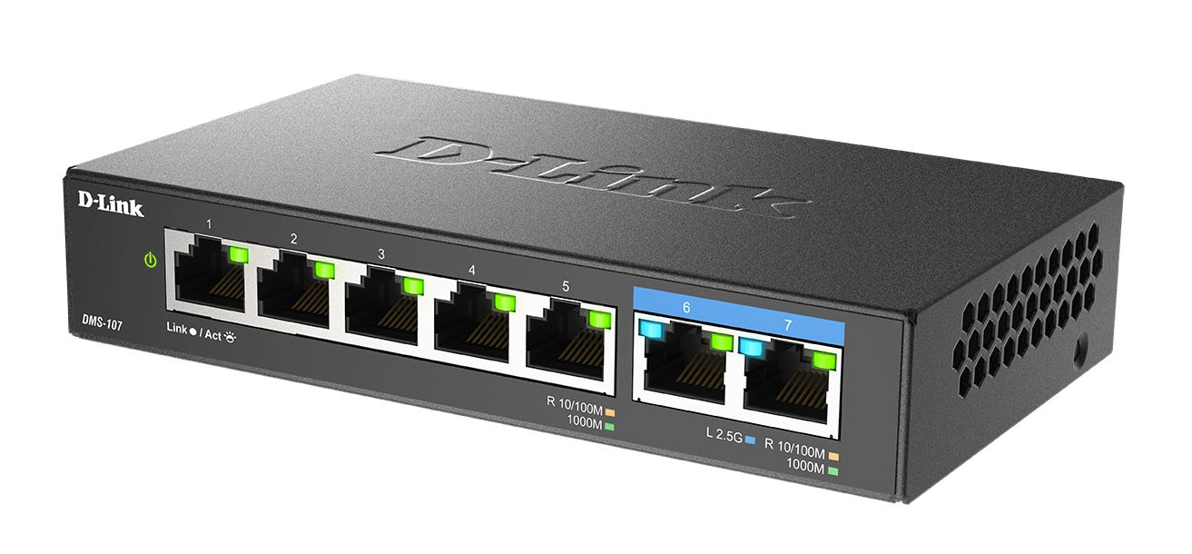 Switch D-Link DMS-107, 7 porturi 100 / 1000 / 2500 MBs