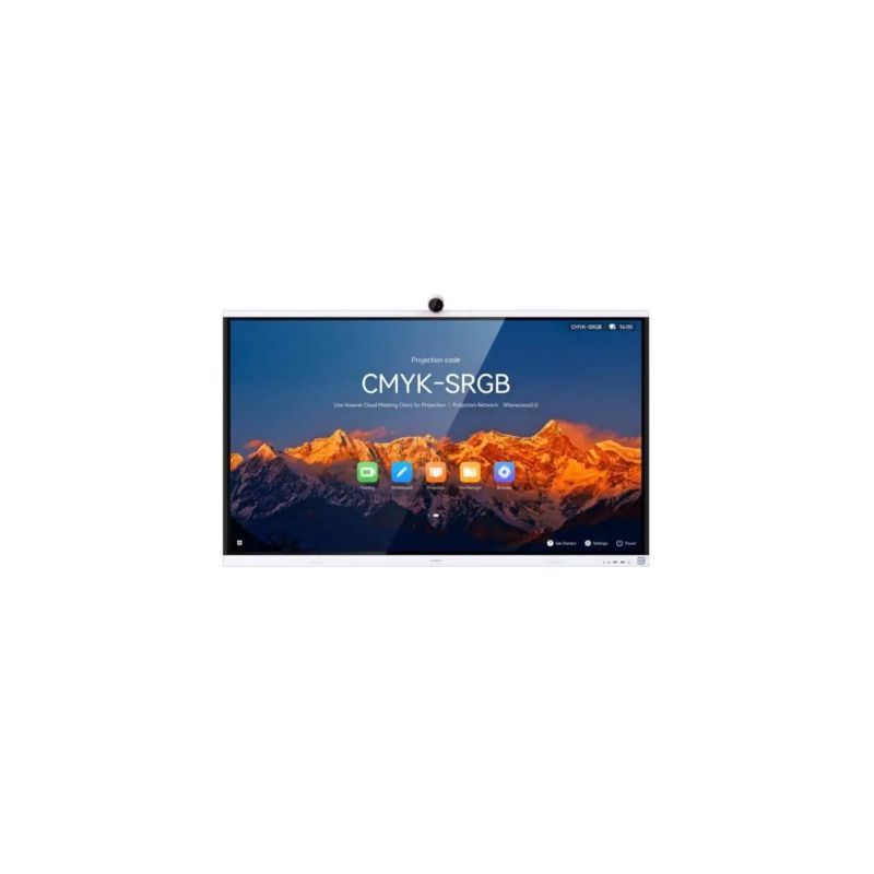 Display interactiv (tabla interactiva) Huawei IdeaHub S2 (IHS2-75SA), 75  (191cm), UHD, backlight D-LED, Harmony, CPU A73*8, RAM 8GB, stocare 64GB Co-authoring, WeLink, Huawei Cloud Meeting, Bulletin Board, HiBoard, Web apps Camera video 1800 linii, dimensiune sensor 1.5 μm x 1.5 μm, capac, unghi