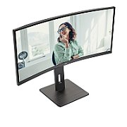 Monitor 34 inch LED AOC CU34P3CV 3440 x 1440 pixeli, 100 Hz, 4 ms, Negru
