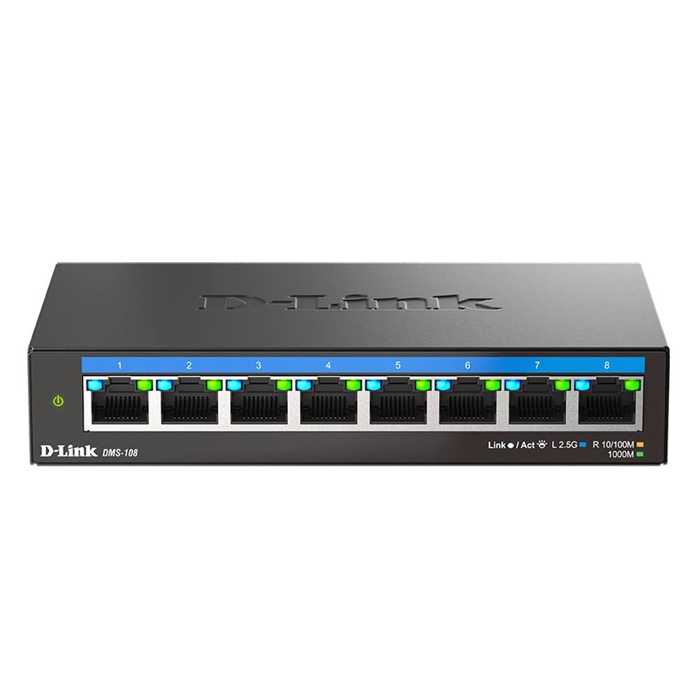 Switch D-Link DMS-108, 8 porturi 100 / 1000 / 2500 MBs