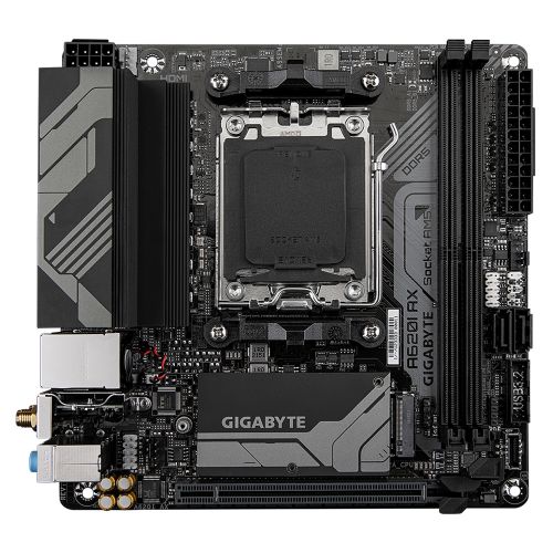 Placa de baza GIGABYTE A620I AX, socket AM5, 2x DDR5 UDIMM, 2x SATA, 1x NVMe, 9x USB-A, 2x USB-C, mITX