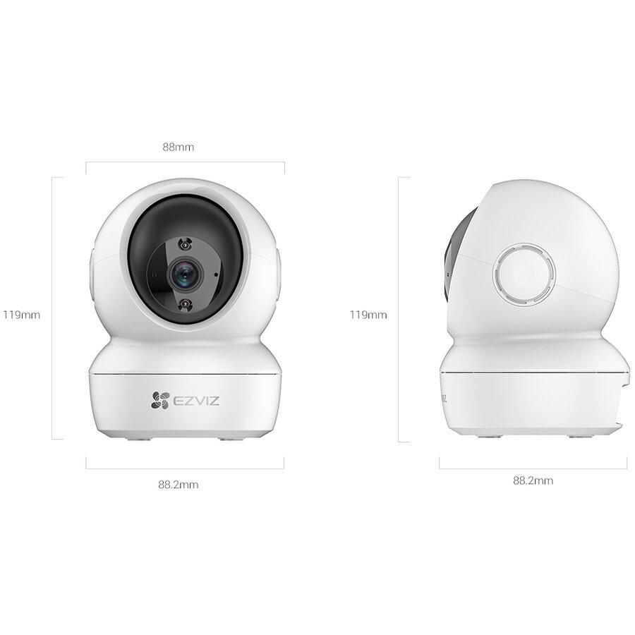 Camera supraveghere video WIFI Pan & Tilt Ezviz CS-H6C-R101-1G2WF Senzor: F2.4 @ 1/3   Progressive Scan CMOS Rezolutie: 1080p, 1920 × 1080 Lentila: 4 mm, viewing angle: 85° (Diagonal),  75° (Horizontal), 45° (Vertical) IR 30M Digital WDR Compresie Video: H.264 Slot card microSd pana 255GB