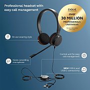 Jabra Evolve 20 USB-C MS Stereo Căști Prin cablu Bandă de fixare pe cap Birou/Call center USB tip-C Negru