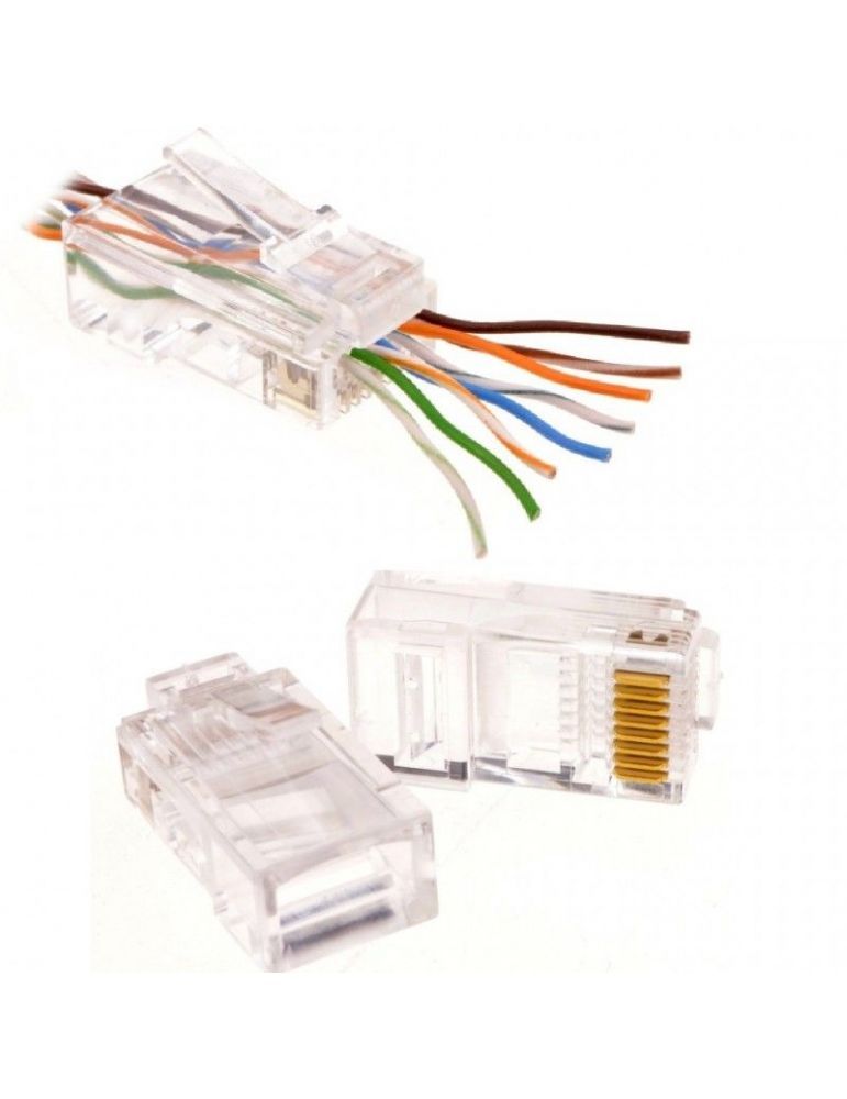 Mufa RJ45 UTP cat.6 passthrough (100 buc) - EMTEX  EMT-PR6-UTP