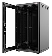 CABINET 19  SPACER    9U 500x400mm, fixare pe perete, Flatpack (dezasamblat),  Black, usa sticla cu blocare, panouri detasabile, otel 1mm, sarcina maxima 25Kg,  SPCW-9U-400-BK-02