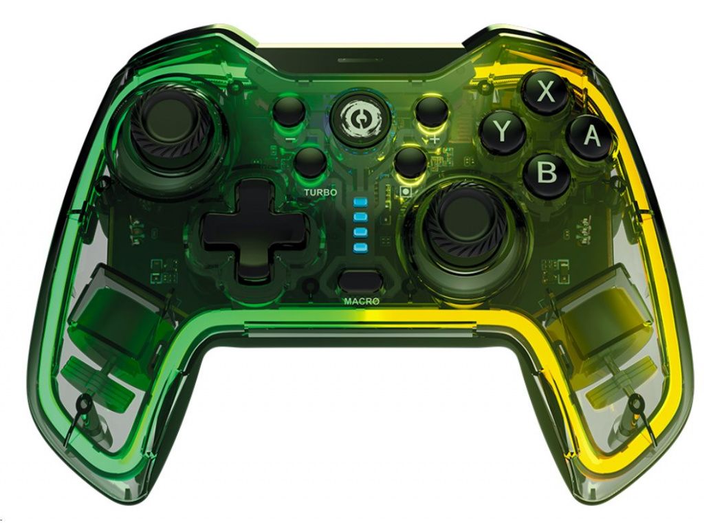 CANYON GPW-02, Bluetooth Controller with built-in 800mah battery, BT 5.0, 2M Type-C charging cable , Bluetooth Gamepad for Nintendo Switch / Android / Windows ( RGB Lighting ),152*110*55mm, 232g, black