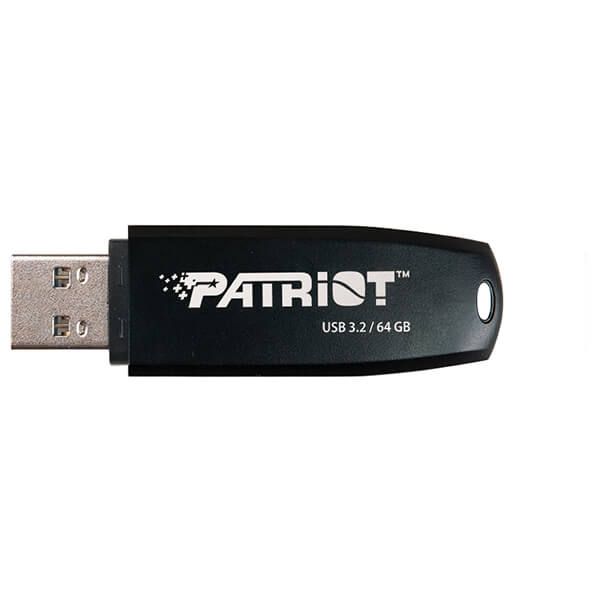 MEMORIE USB 3.2 PATRIOT Xporter Core, 64GB, capac, negru,  PSF64GXRB3U  (timbru verde 0.03 lei)