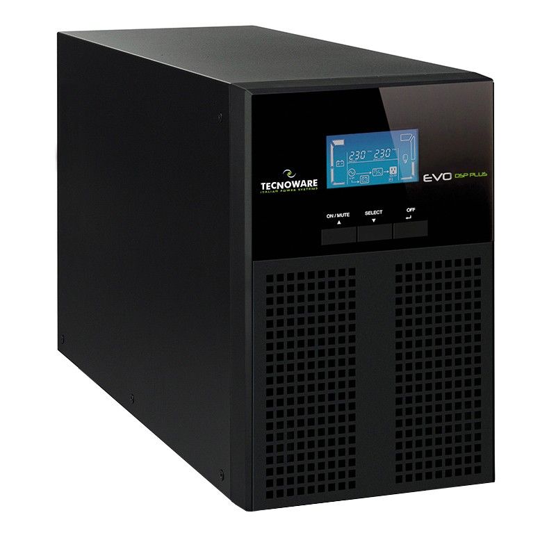 UPS TecnoWare FGCEDP1202IEC, 1200 VA, 1080 W, cu management, on-line, 3x C13, 1x C14, 1x USB, 12 V / 9Ah Sealed Lead-acid, LCD, Tower, Negru