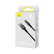 CABLU alimentare si date Baseus, Fast Charging Data Cable pt. smartphone, USB la USB Type-C (T), 100W, 480Mbps, aliaj zinc, braided(nylon), 2m, negru,  CAWJ000101  (include TV 0.18lei) - 6932172618094