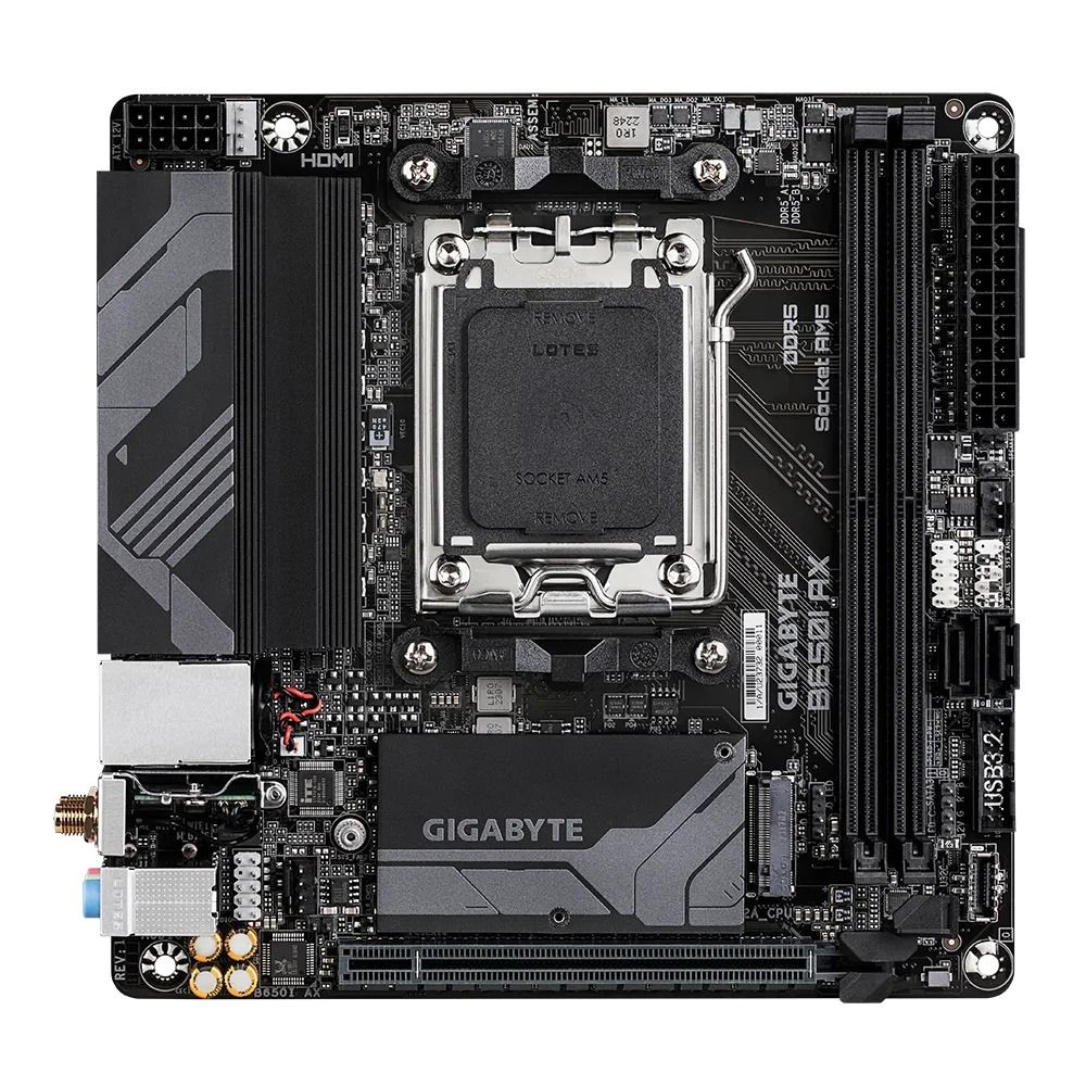 Placa de baza GIGABYTE B650I AX, socket 1700, 2x DDR5 UDIMM, 2x SATA, 1x NVMe, 9x USB-A, 2x USB-C, mITX
