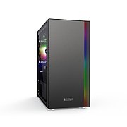 CARCASA PCCOOLER, Middle Tower, mATX, ITX, fara sursa, sticla securizata, 1 ventilator inclus ARGB, negru, USB 3.2 gen 1 x 1, USB 2.0 x 2, mic, audio,  LM300G ARGB