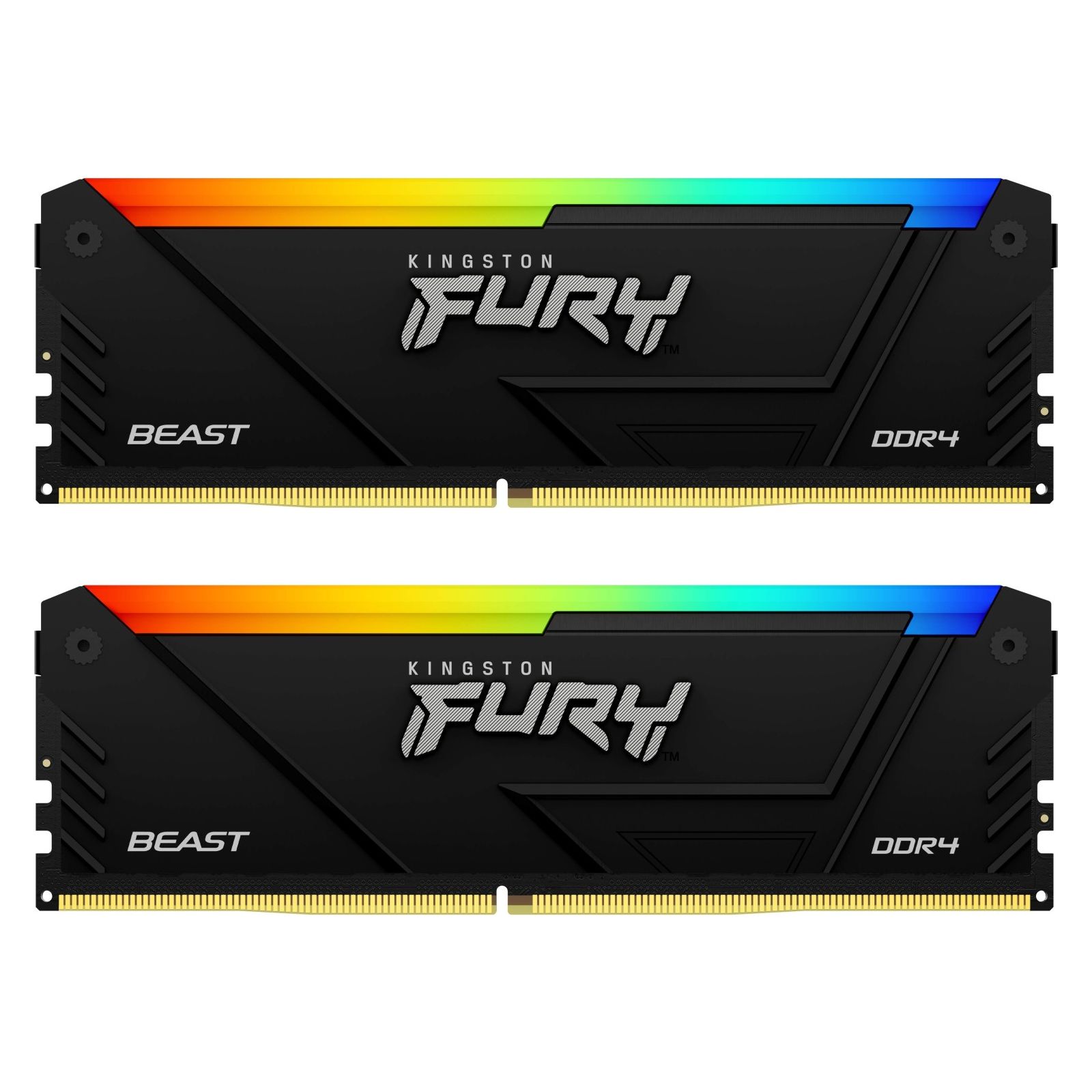 Memorie Kingston FURY Beast 32 GB DDR4 3200 MHz CL16, kit 2 x 16 GB, XMP 2.0, Negru, RGB
