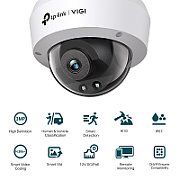 TP-Link Camera IR de supraveghere Dome pentru exterior VIGI C230I(2.8MM), Senzor imagine: CMOS 1/2.8”, Lentila 2.8mm, F2.2, Weatherproof: IP67, Infrarosu: 30m, Unghi vizualizare: 97.8°/52.9°/117.9, Detectare: 49m, Observare:20m, Recunoastere: 10m, Identificare: 5m, Rezolutie maxima: 3 MPX, 2304 ×