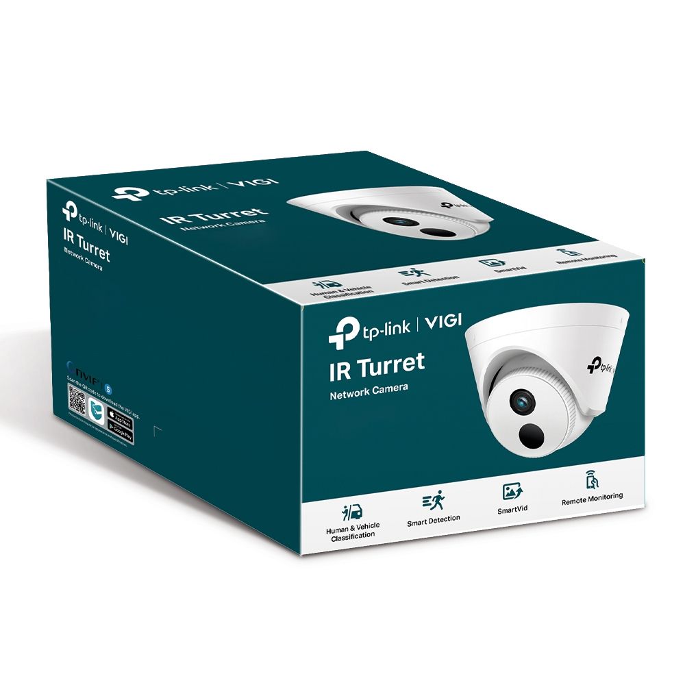 TP-Link Camera IR de supraveghere Turret pentru interior VIGI
VIGI C440I(4mm), Senzor imagine: CMOS 1/3  , Lentila 4mm, F.2.2,
Weatherproof: N/A, Infrarosu: 30m, Detectare: 80m, Observare: 33m, Recunoastere: 16m, Identificare: 6m, Unghi vizualizare:Horizontal FOV: 75.1°, Vertical FOV: 41.5°