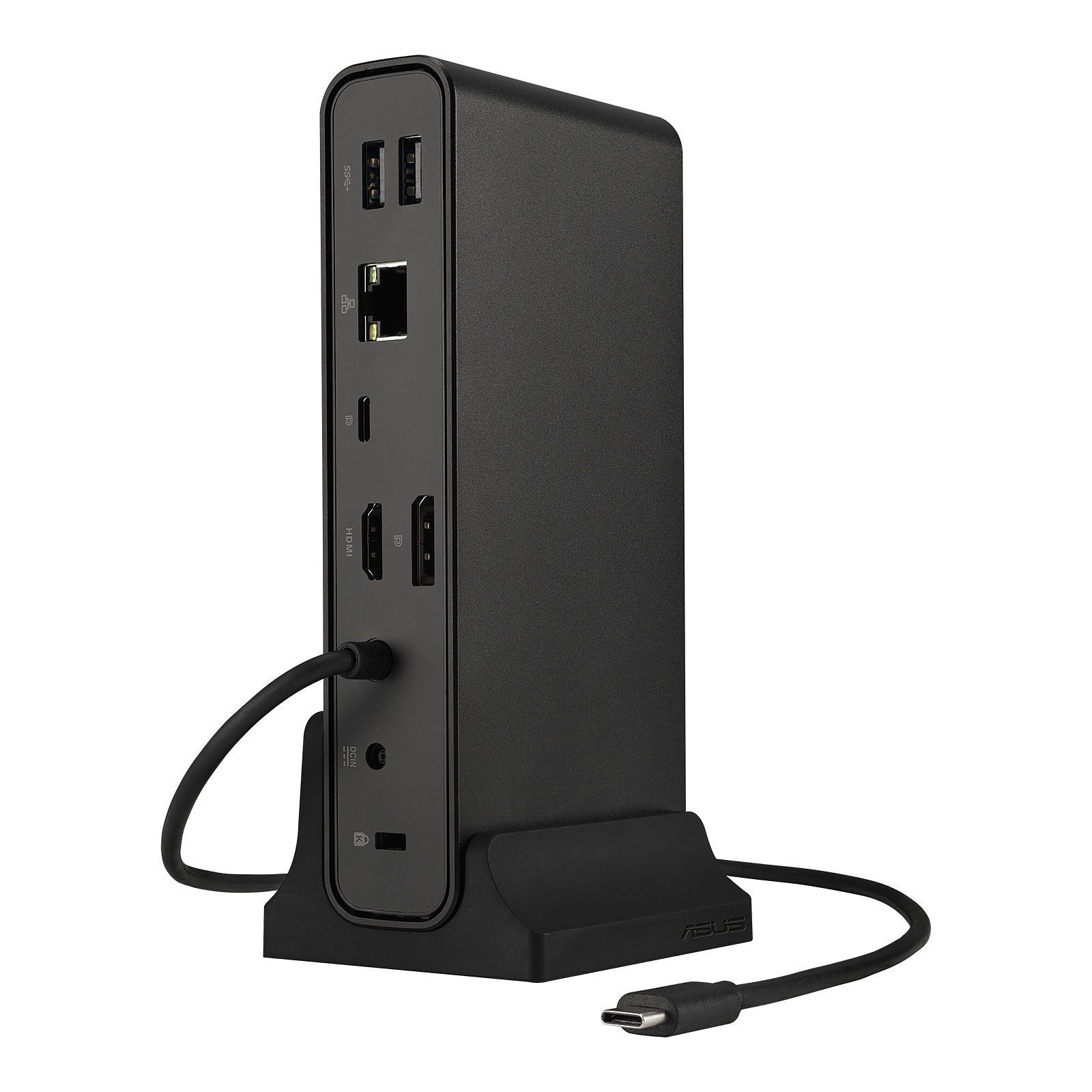 ASUS Triple Display USB-C Dock DC300, Permite opt conexiuni la periferice în același timp, USB-A și USB-C acceptă transfer de date de până la 10 Gbps, Puterea USB-C de până la 90 W