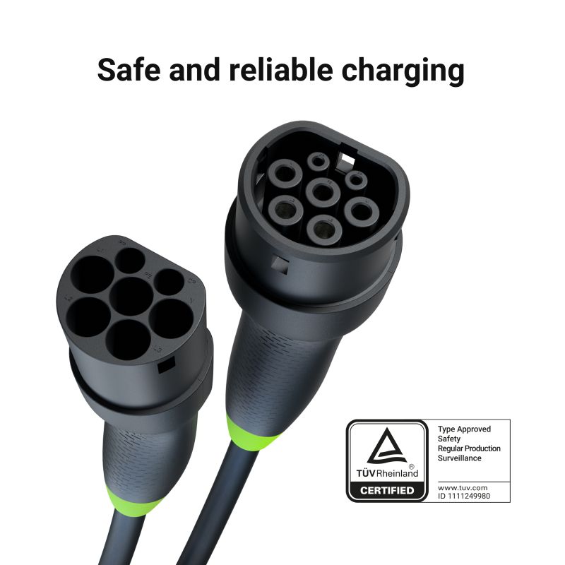 EVKABGC01 - Black - Type 2 - Type 2 - Straight - Straight - IP54