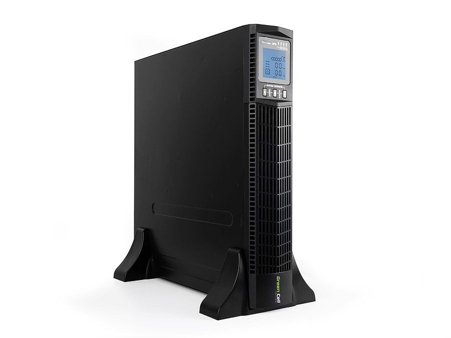UPS Green Cell UPS13, 1000 VA, 900 W, cu management, on-line double-conversion, 6x C13, 2x RJ45, 12V/9Ah LCD, Tower/Rack 2U, Negru