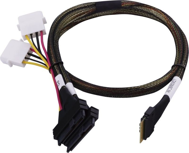 Adaptec Kabel SFF8654 -> SFF8639 2xU.3 intern 0.8m SlimSAS - 2SFF-8639 ×4 U.3 tri-mode SAS/SATA/NVMe