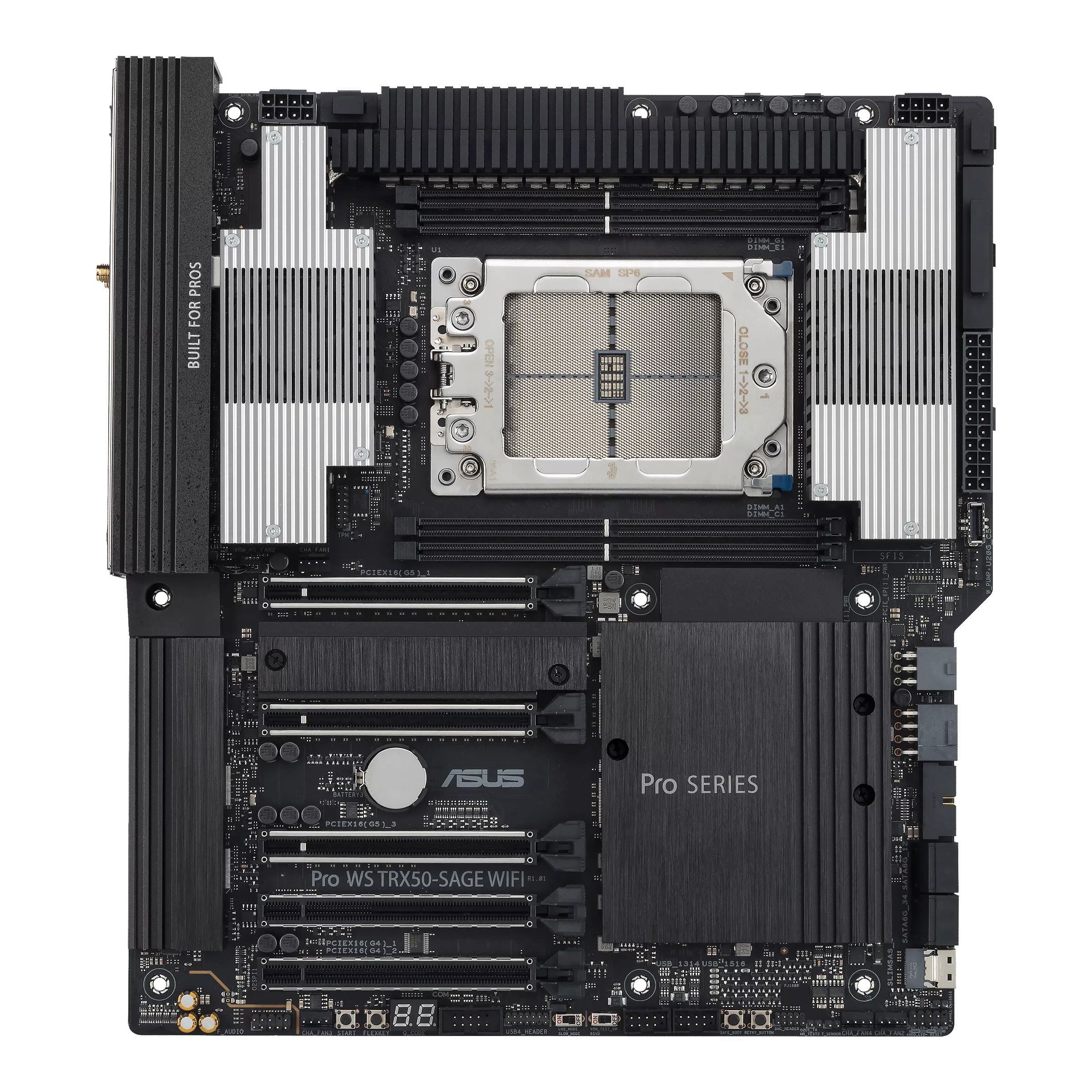 Placa de baza ASUS Pro WS TRX50-SAGE WIFI, socket sTR5, 4x DDR5 RDIMM, 4x SATA, 3x NVMe, 12x USB-A, 2x USB-C, CEB