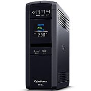 UPS Cyber Power CP1600EPFCLCD, 1600 VA, 1000 W, cu management, line-interactive, 6x Schuko, 1x C14, 1x RJ45, 1x USB, Sealed Lead-acid, 9.7 minute (50% sarcina), LCD, Tower, Negru