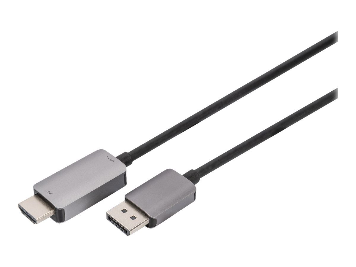 8K@60Hz. DP to HDMI adapter cable Alu housing black 1,8m