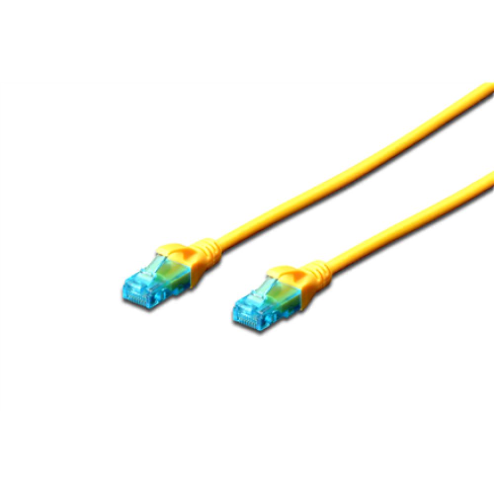 CAT 5e U-UTP patch cord, PVC AWG 26/7, length 0.5 m, yellow