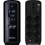 UPS Cyber Power CP1350EPFCLCD, 1350 VA, 780 W, cu management, line-interactive, 6x Schuko, 1x C14, 1x RJ45, 1x USB, 12V 7Ah LCD, Tower, Negru