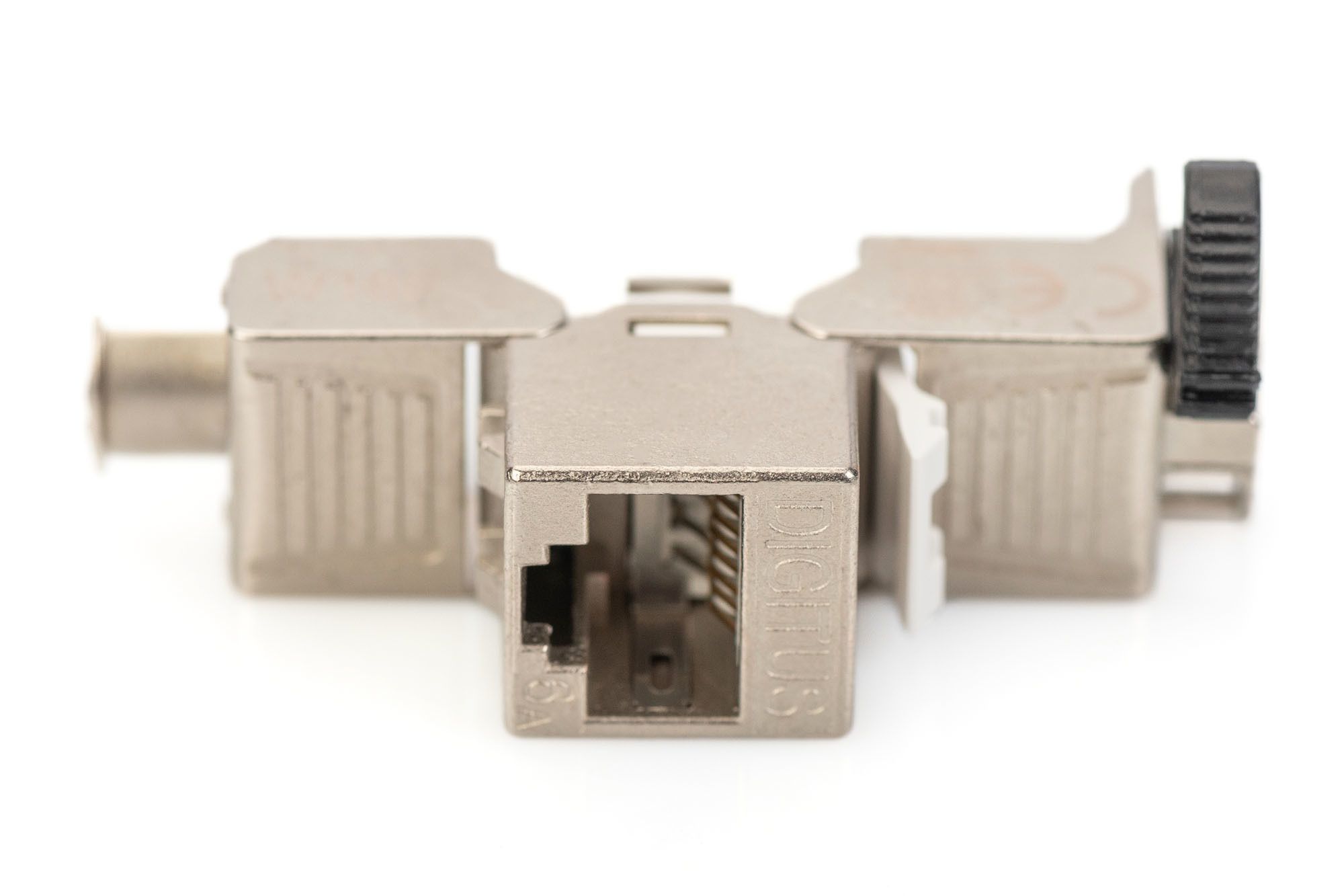 Cat. 6A keystone module, shielded with intelligent cable manager