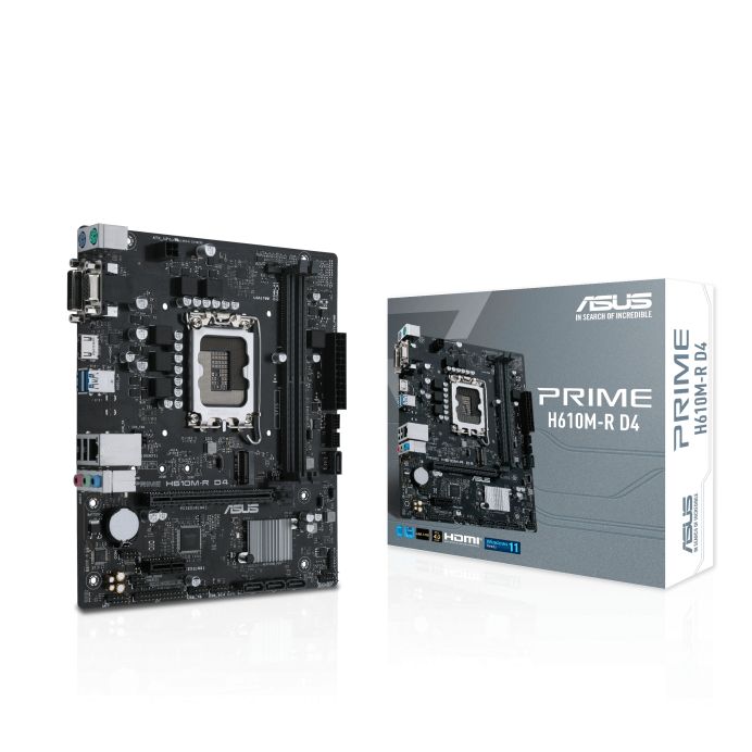 Placa de baza ASUS PRIME H610M-R D4, socket 1700, 2x DDR4 UDIMM, 4x SATA, 1x NVMe, 10x USB-A, mATX