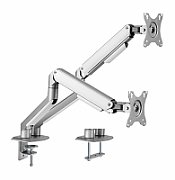 Suport 2 monitoare Serioux MM63-C024, compatibilitate  dimensiune ecran 17 -32 ,  greutate maximă suportata: (per ecran): 2~9kg, VESA: 75x75, 100x100, inclinare: +55°~-55°, pivotare: +90°~-90°, rotația ecranului: + 180°~-180°, instalare: clemă, grommet, grosime recomandată pentru birou: clemă