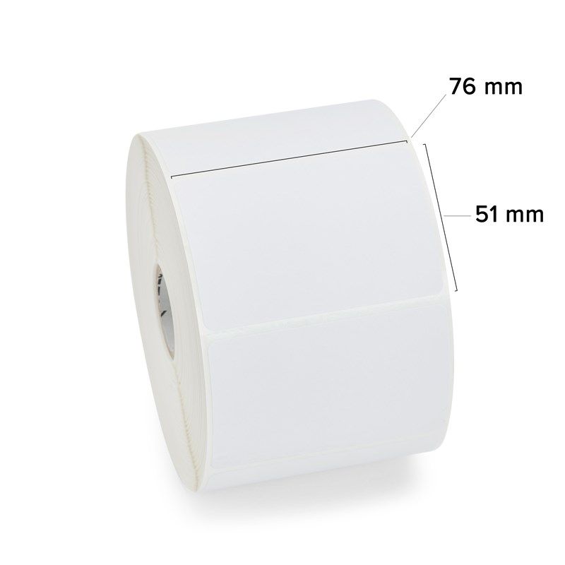 Label, Paper, 76x51mm Direct Thermal, Z-Perform 1000D, Uncoated, Permanent Adhesive, 25mm Core, Perforation