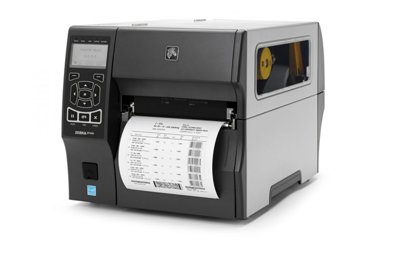 TT Printer ZT421 6 , 203 dpi,  Serial, USB, 10/100 Ethernet, BT 4.1/MFi, USB Host, RFID UHF Encoder: Rest of World (ROW), EZPL