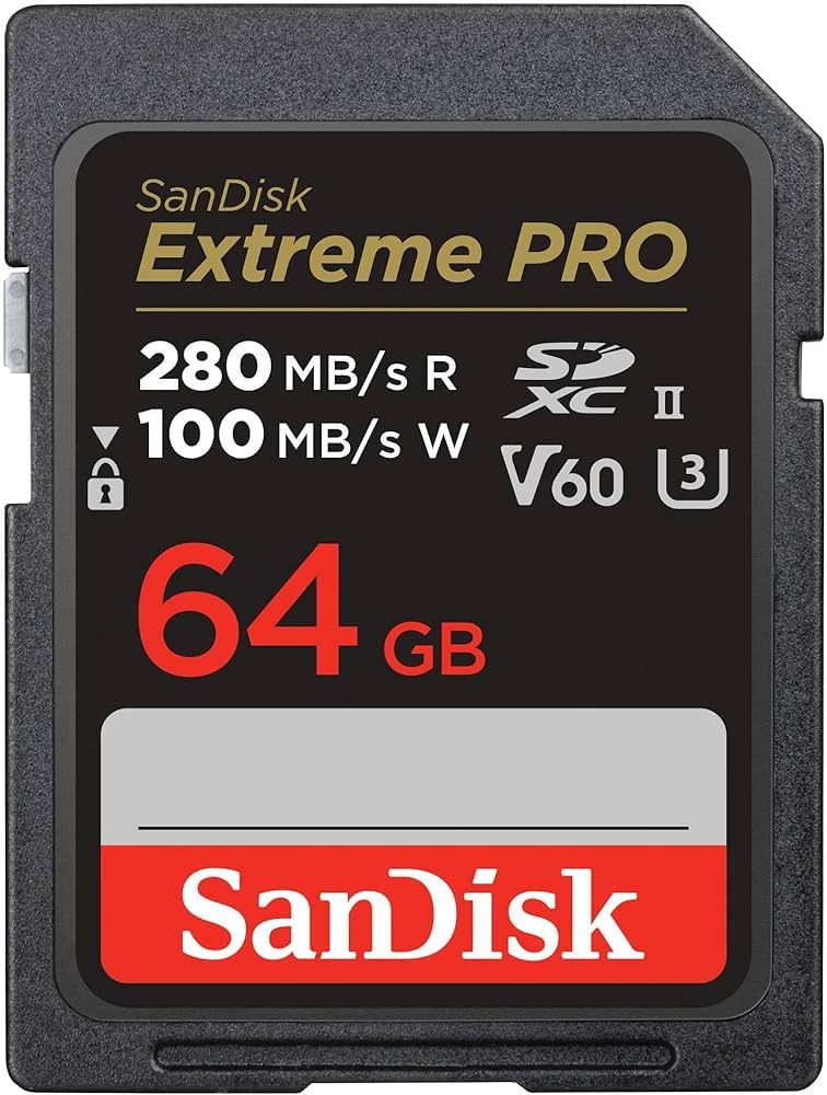PRO 64GB V60 UHS-II SD CARDS/280/100MB/S V60 C10 UHS-II