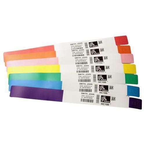 Wristband, Polypropylene, 1x10in (25.4x254mm) Direct thermal, Z-Band Fun, Adhesive closure, Cartridge, 350/roll, 6/box, Yellow